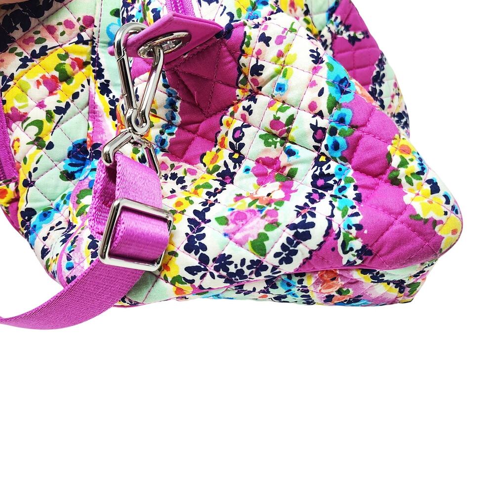 Vera Bradley Weekender Travel Bag Quilted Wildflower Paisley Crossbody - Picture 6 of 13